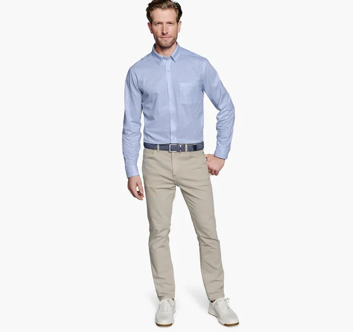 Men Xc Flex Stretch LongSleeve Shirt Light Blue Circle JohnstonandMurphy Shirts Men Xc Flex Stretch LongSleeve Shirt Light Blue Circle JohnstonandMurphy Shirts