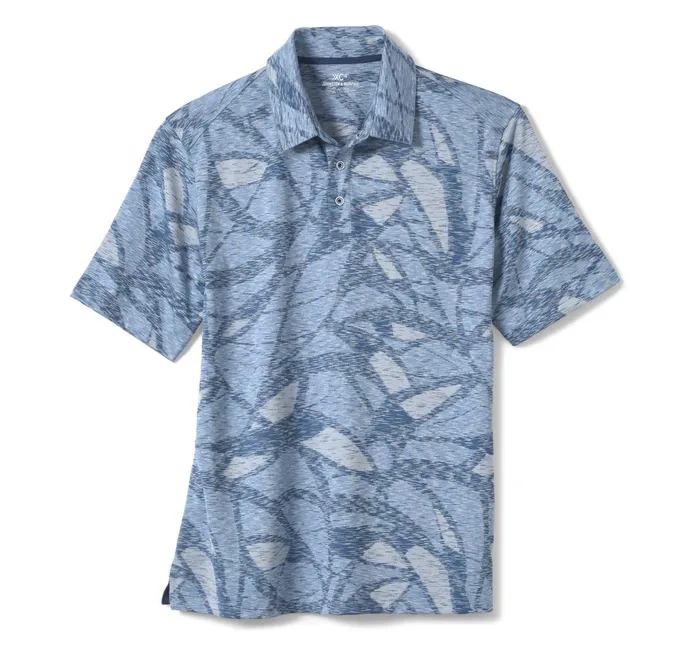 Men Xc4 Performance Polo Blue Large Geo JohnstonandMurphy Polos and Tees Men Xc4 Performance Polo Blue Large Geo JohnstonandMurphy Polos and Tees