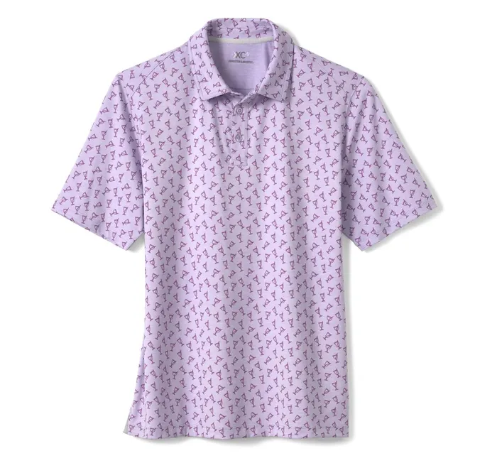 Men Xc4 Performance Polo Lavender Tonal Cocktail JohnstonandMurphy Polos and Tees Men Xc4 Performance Polo Lavender Tonal Cocktail JohnstonandMurphy Polos and Tees