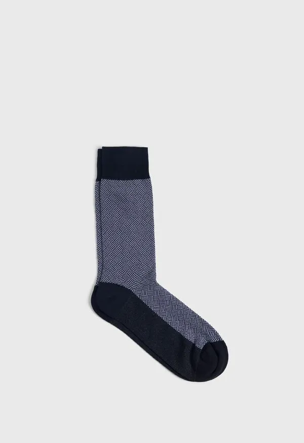 Mens Paulstuart Cotton Parquet Sock Black Socks