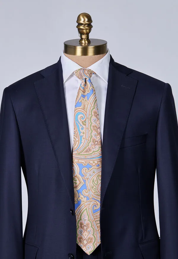 Mens Ties Paulstuart Silk Paisley Tie Blue Mens Ties Paulstuart Silk Paisley Tie Blue