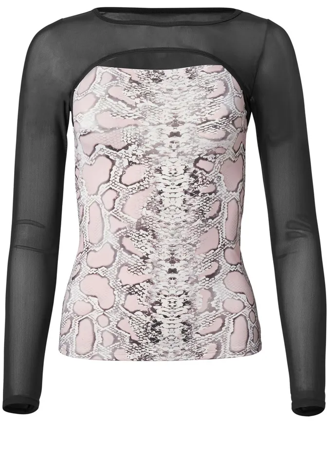 MESH WORKOUT TOP Pink Multi Women VENUS Activewear