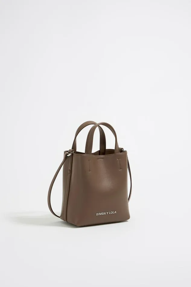 Mini Dark Taupe Leather Chihuahua Bag Dark Taupe Women Bimba Y Lola Crossbody Bags