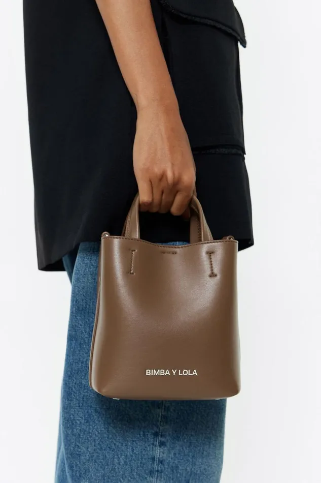 Mini Dark Taupe Leather Chihuahua Bag Dark Taupe Women Bimba Y Lola Crossbody Bags
