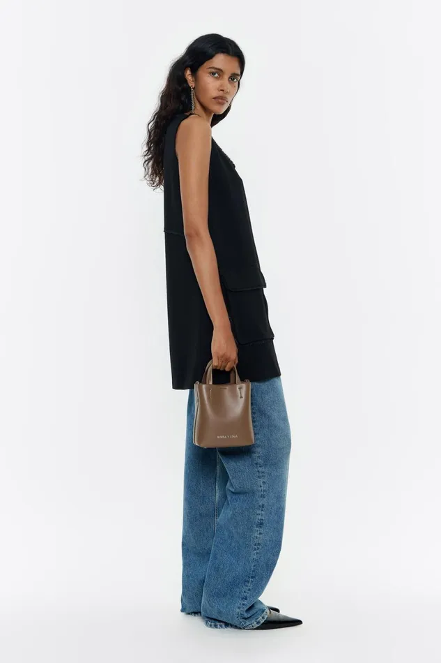 Mini Dark Taupe Leather Chihuahua Bag Dark Taupe Women Bimba Y Lola Crossbody Bags