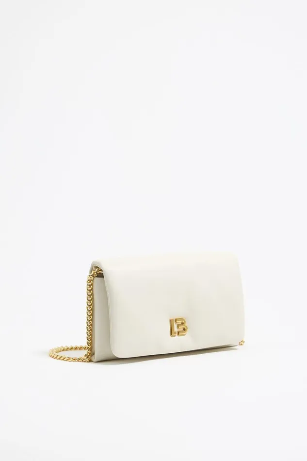 Mini Ivory Nappa Leather Flap Bag Ivory Women Bimba Y Lola Crossbody Bags