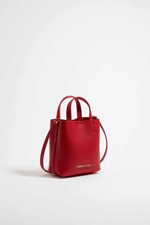 Mini Red Leather Chihuahua Bag Red Women Bimba Y Lola Crossbody Bags