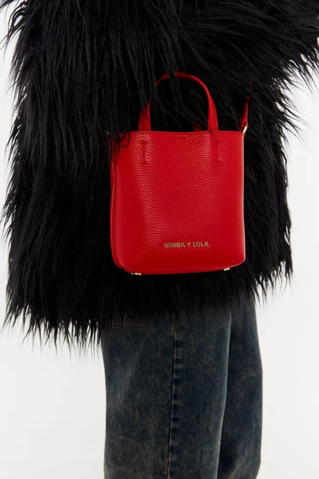 Mini Red Leather Chihuahua Bag Red Women Bimba Y Lola Crossbody Bags