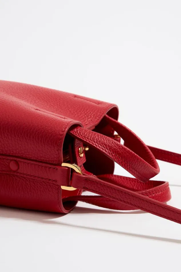 Mini Red Leather Chihuahua Bag Red Women Bimba Y Lola Crossbody Bags