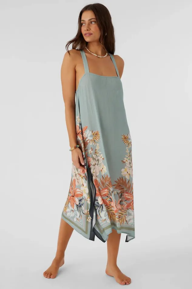 MIRANDA PUNTA TROPICAL MIDI COVERUP DRESS Silver Blue Women O039NEILL Sale
