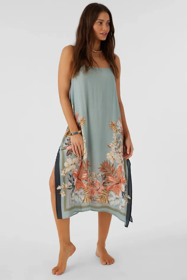 MIRANDA PUNTA TROPICAL MIDI COVERUP DRESS Silver Blue Women O039NEILL Sale