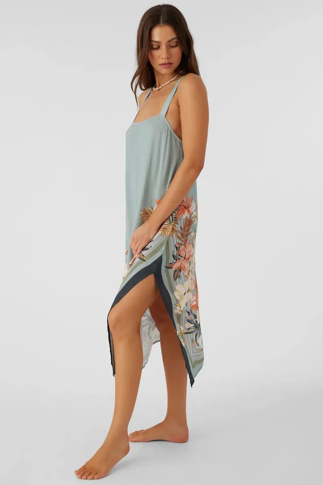 MIRANDA PUNTA TROPICAL MIDI COVERUP DRESS Silver Blue Women O039NEILL Sale