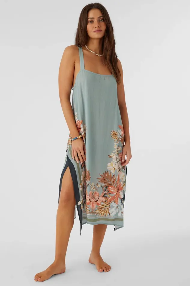 MIRANDA PUNTA TROPICAL MIDI COVERUP DRESS Silver Blue Women O039NEILL Sale