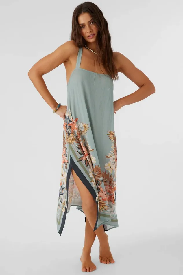 MIRANDA PUNTA TROPICAL MIDI COVERUP DRESS Silver Blue Women O039NEILL Sale