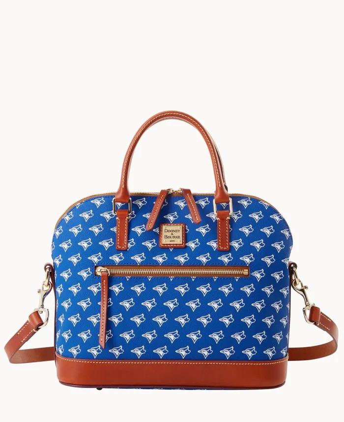 MLB Blue Jays Domed Zip Satchel Blue Jays Woman Dooney and Bourke Satchels