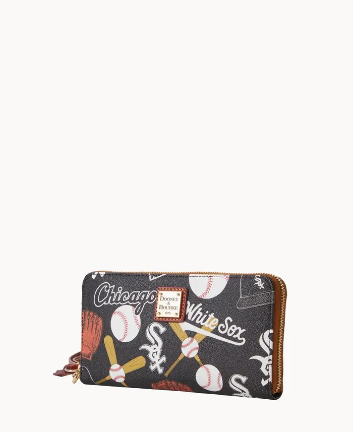 MLB White Sox Large Zip Around Wristlet White Sox ManWoman Dooney and Bourke Wallets MLB White Sox Large Zip Around Wristlet White Sox ManWoman Dooney and Bourke Wallets