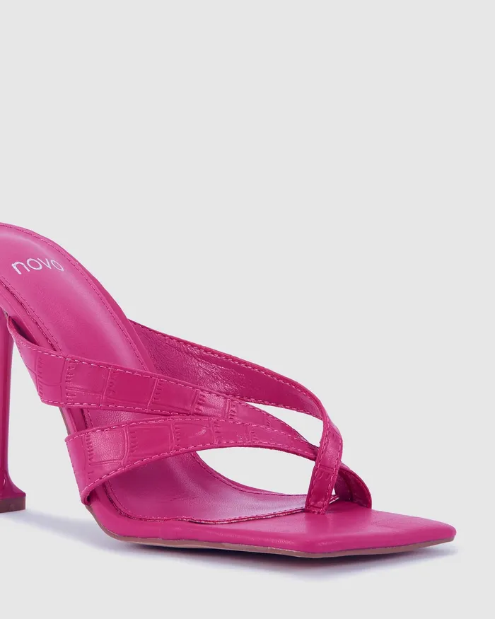 Mules NOVO Shoes Women ZAWADI Magenta Martini Heels