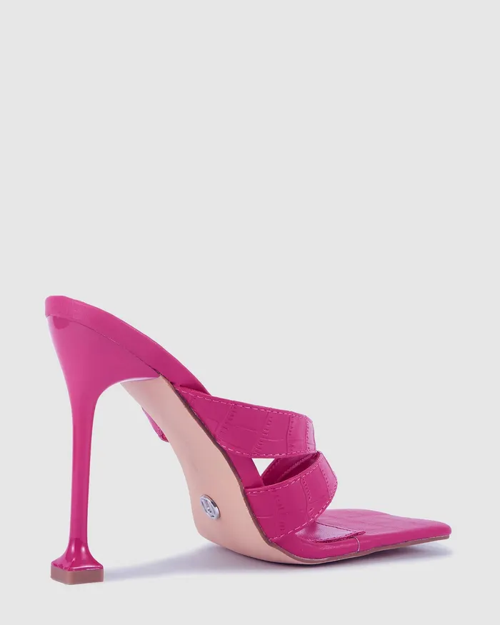 Mules NOVO Shoes Women ZAWADI Magenta Martini Heels