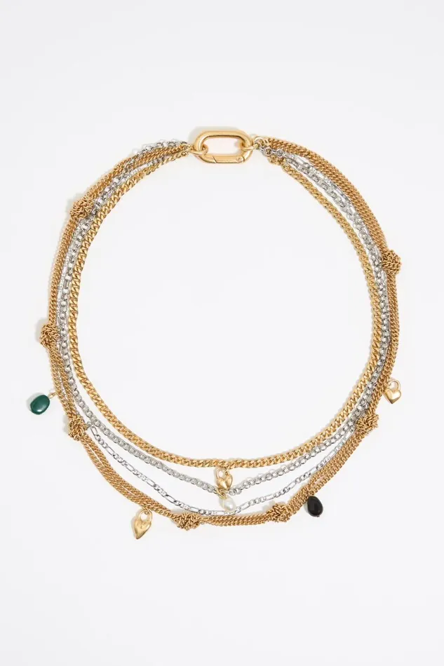 Multichain Heart And Stone Necklace Gold Women Bimba Y Lola Jewelry