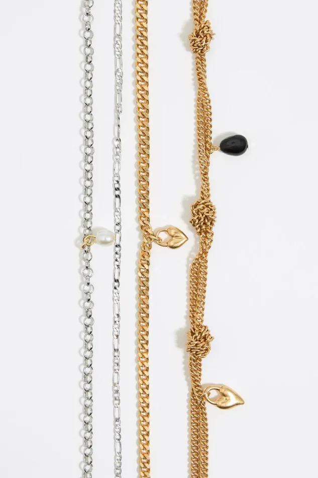 Multichain Heart And Stone Necklace Gold Women Bimba Y Lola Jewelry Multichain Heart And Stone Necklace Gold Women Bimba Y Lola Jewelry