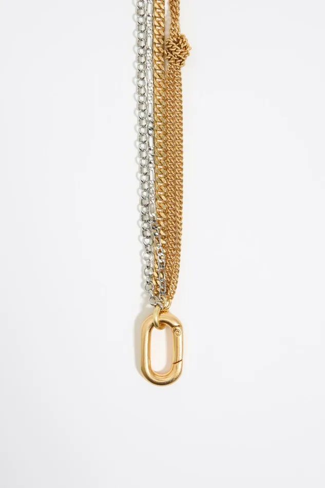 Multichain Heart And Stone Necklace Gold Women Bimba Y Lola Jewelry Multichain Heart And Stone Necklace Gold Women Bimba Y Lola Jewelry