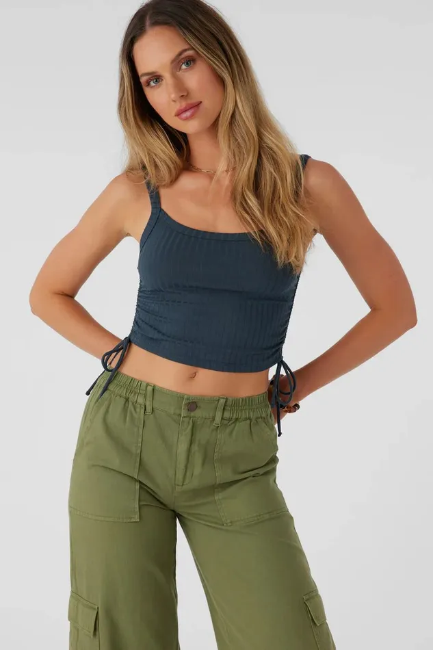 NADIA RIB KNIT TANK TOP Slate Women O039NEILL Collections