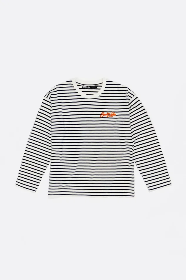 Navy Blue Striped Cotton Tshirt Navy Women Bimba Y Lola TShirts Navy Blue Striped Cotton Tshirt Navy Women Bimba Y Lola TShirts