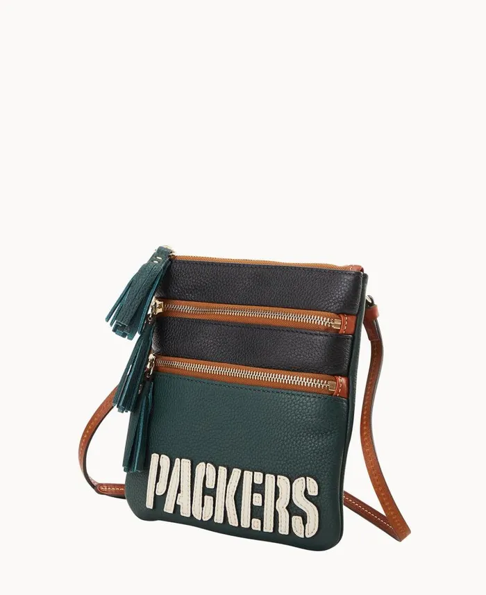 NFL Packers Triple Zip Crossbody Packers Woman Dooney and Bourke Crossbodies NFL Packers Triple Zip Crossbody Packers Woman Dooney and Bourke Crossbodies