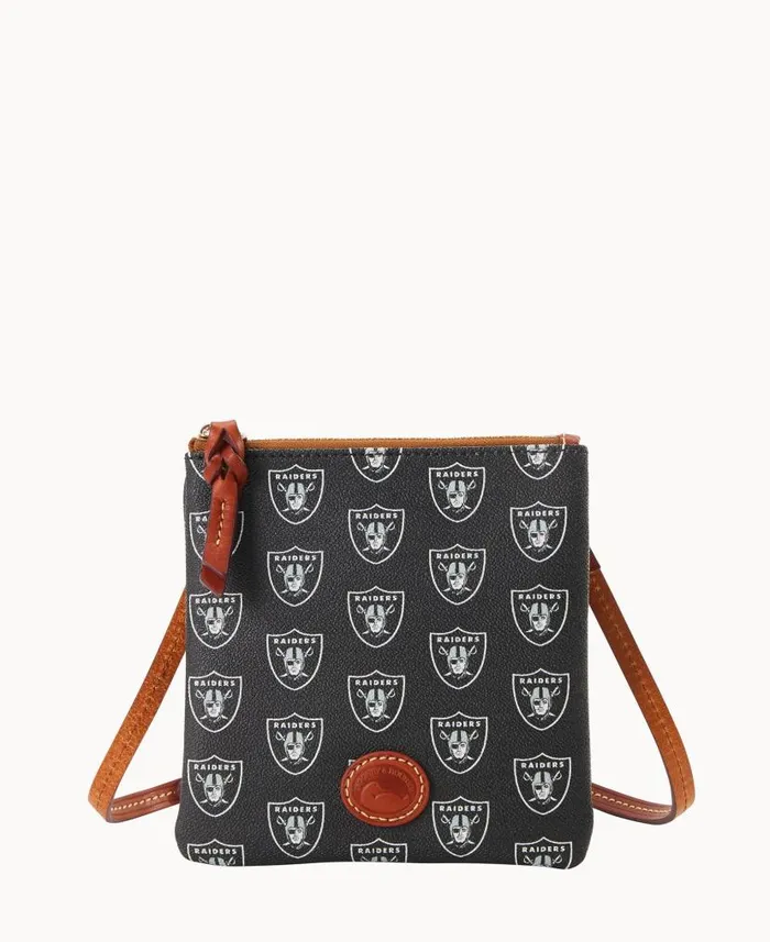 NFL Raiders Small North South Top Zip Crossbody Raiders Woman Dooney and Bourke Crossbodies NFL Raiders Small North South Top Zip Crossbody Raiders Woman Dooney and Bourke Crossbodies