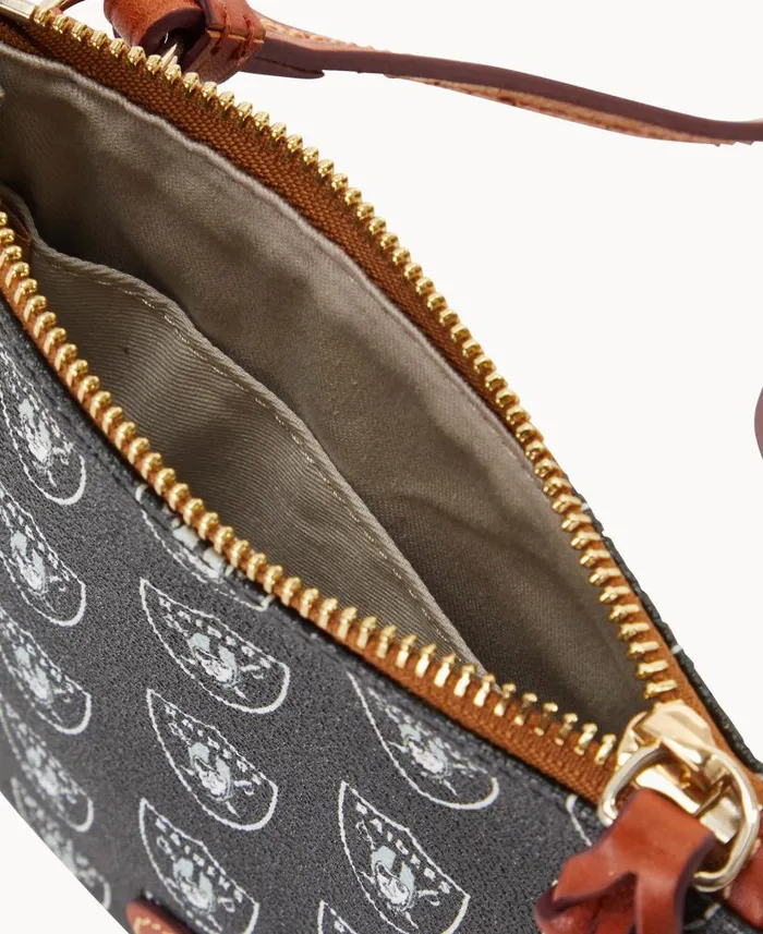 NFL Raiders Small North South Top Zip Crossbody Raiders Woman Dooney and Bourke Crossbodies NFL Raiders Small North South Top Zip Crossbody Raiders Woman Dooney and Bourke Crossbodies