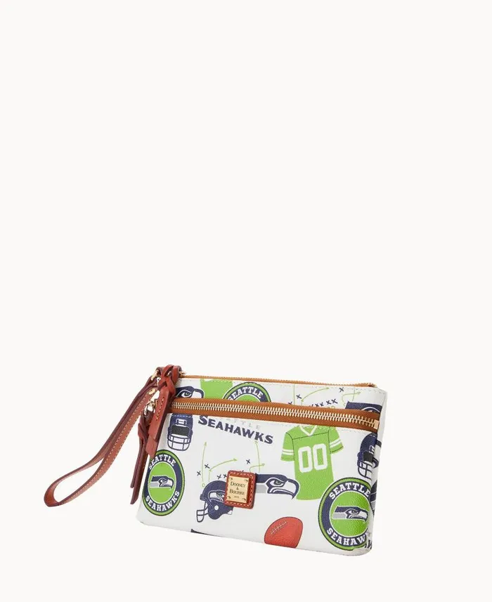 NFL Seahawks Double Zip Wristlet Seattle Seahawks ManWoman Dooney and Bourke Wallets NFL Seahawks Double Zip Wristlet Seattle Seahawks ManWoman Dooney and Bourke Wallets