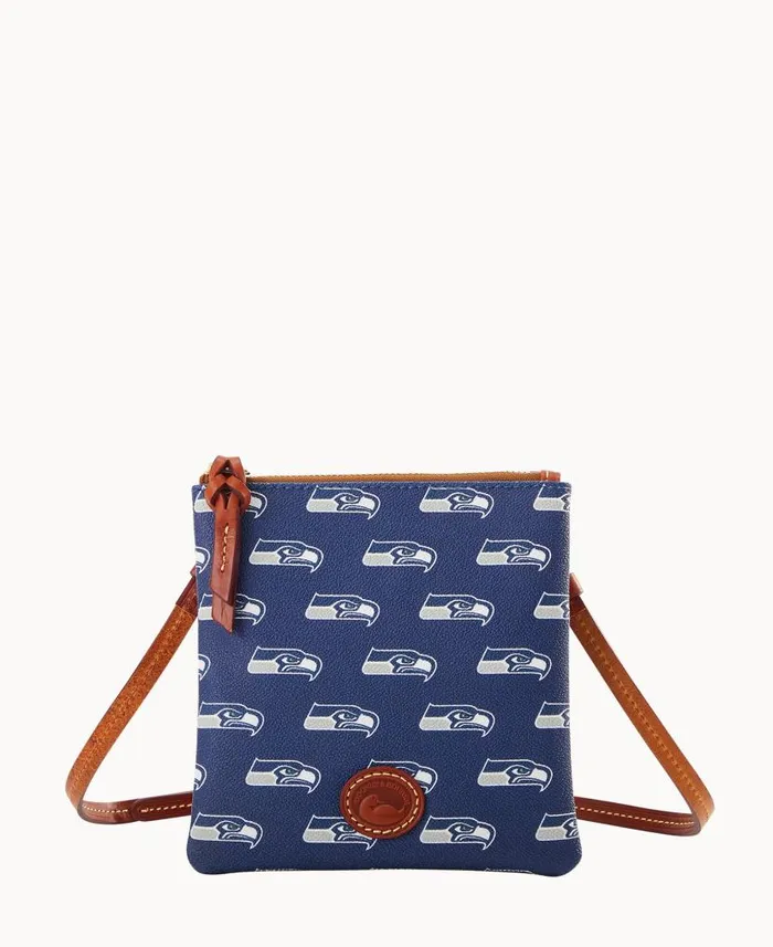 NFL Seahawks Small North South Top Zip Crossbody Seahawks Woman Dooney and Bourke Crossbodies