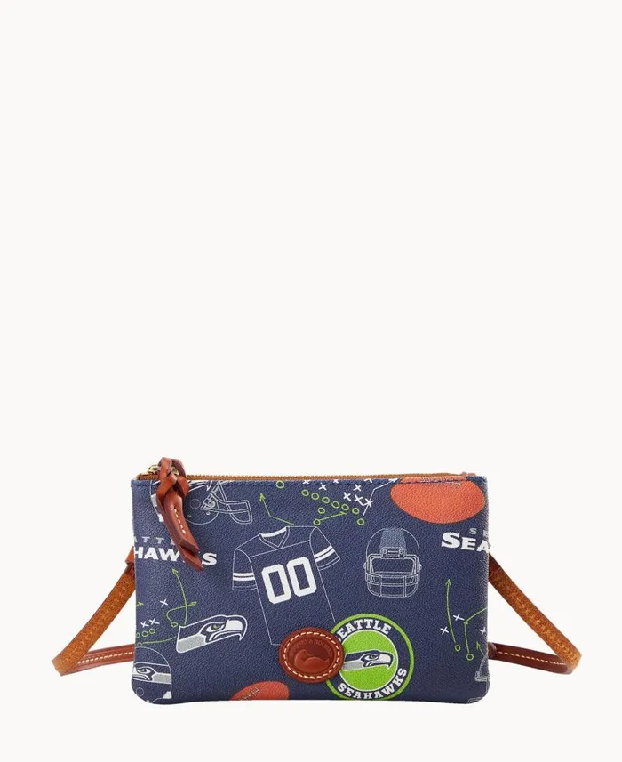 NFL Seahawks Top Zip Crossbody Seahawks Woman Dooney and Bourke Crossbodies
