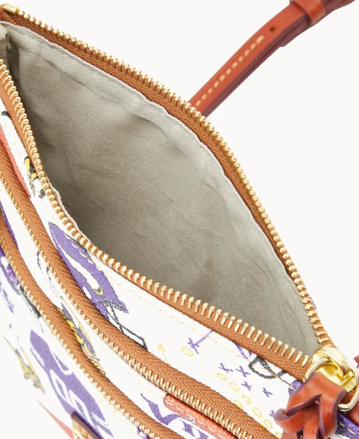 NFL Vikings N S Triple Zip Crossbody Vikings Woman Dooney and Bourke Crossbodies NFL Vikings N S Triple Zip Crossbody Vikings Woman Dooney and Bourke Crossbodies