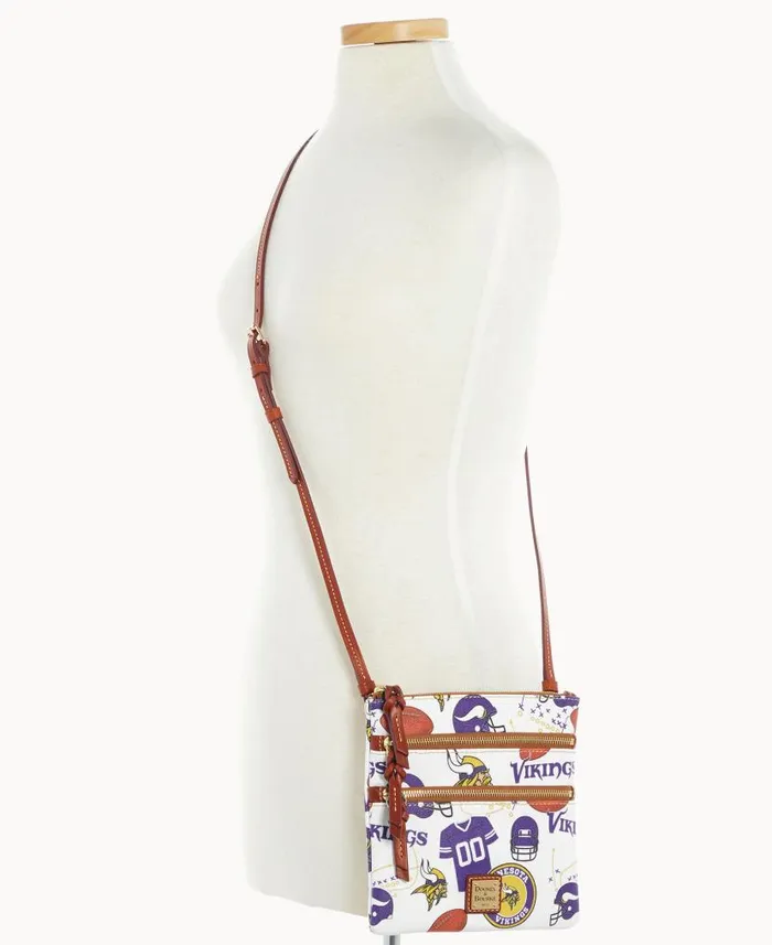NFL Vikings N S Triple Zip Crossbody Vikings Woman Dooney and Bourke Crossbodies NFL Vikings N S Triple Zip Crossbody Vikings Woman Dooney and Bourke Crossbodies