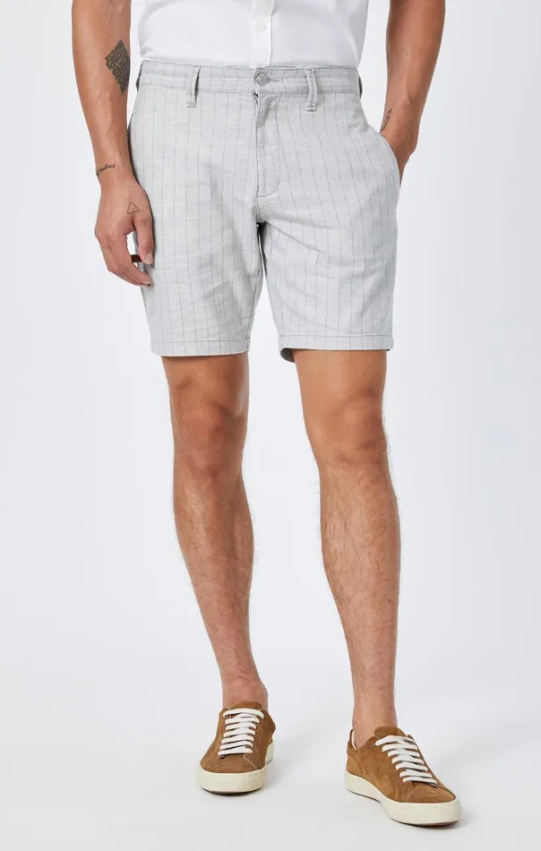 Noah Shorts In Grey Stripe Linen Men Mavi Jeans Shorts Noah Shorts In Grey Stripe Linen Men Mavi Jeans Shorts