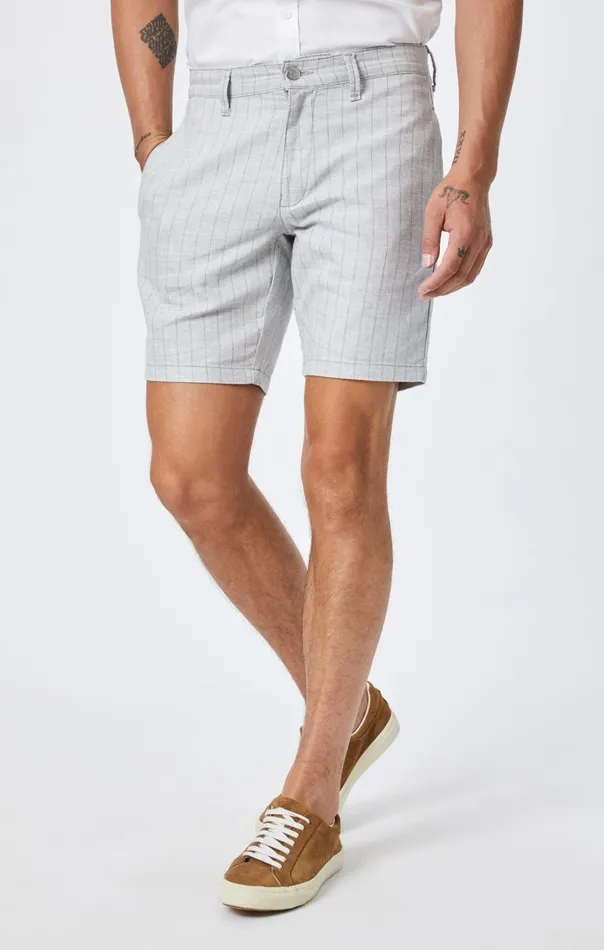 Noah Shorts In Grey Stripe Linen Men Mavi Jeans Shorts Noah Shorts In Grey Stripe Linen Men Mavi Jeans Shorts
