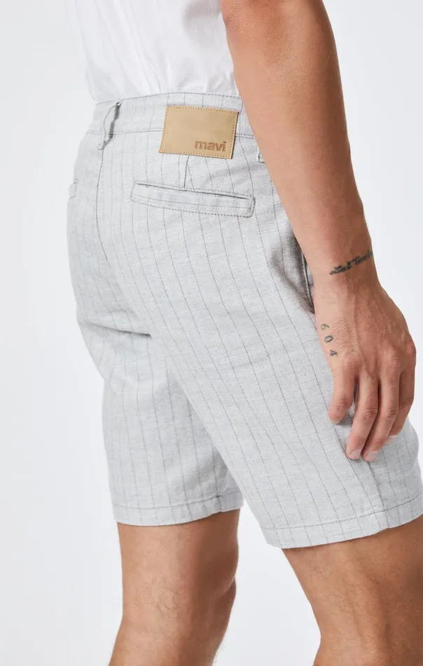 Noah Shorts In Grey Stripe Linen Men Mavi Jeans Shorts Noah Shorts In Grey Stripe Linen Men Mavi Jeans Shorts