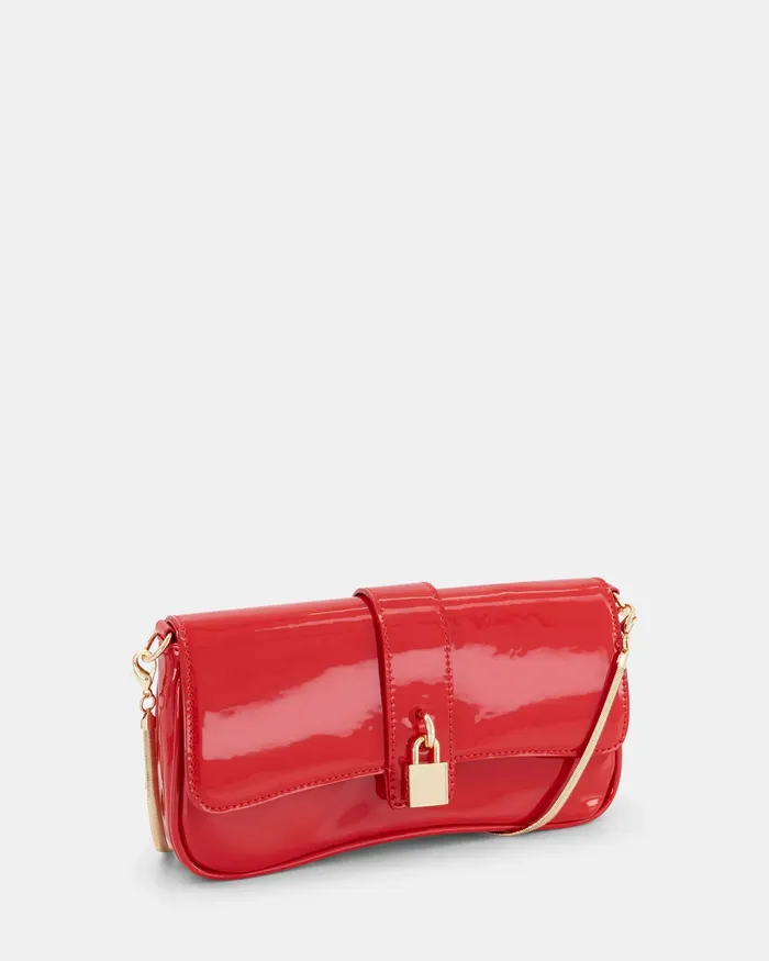 NOVO Shoes ANTABELLA Red Patent Cross Body Bags Women Clutch Bags