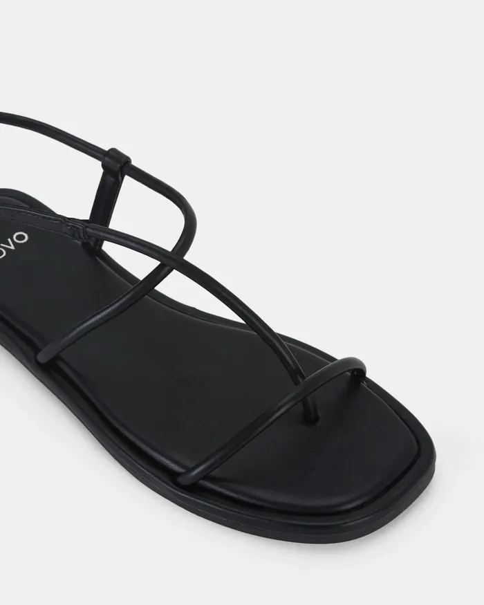 NOVO Shoes Flat Sandals Women REPOSADO BLACK Flat Sandals