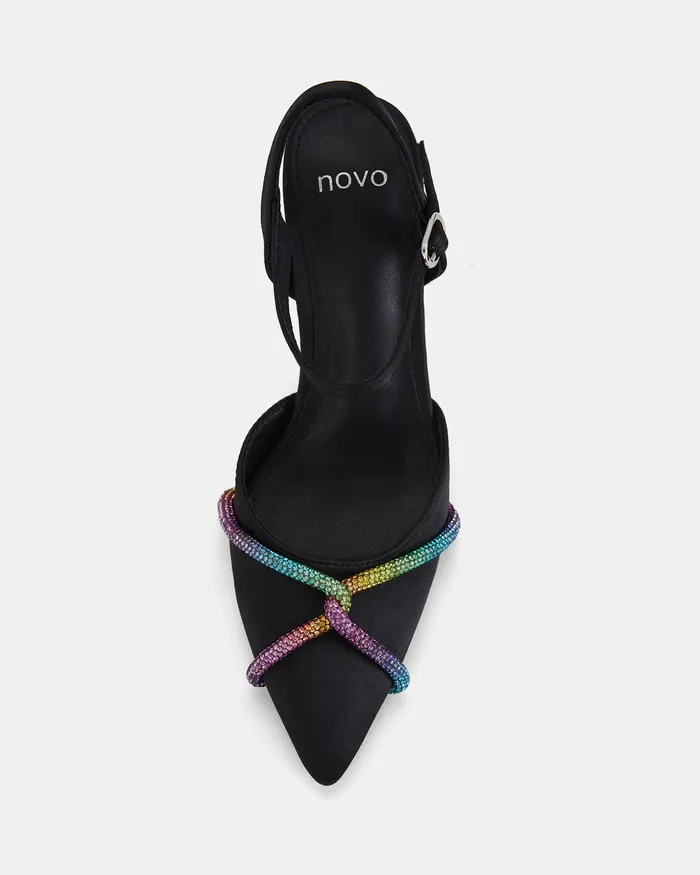 NOVO Shoes Party Women YOWIE BLACK Closed Toe Heels