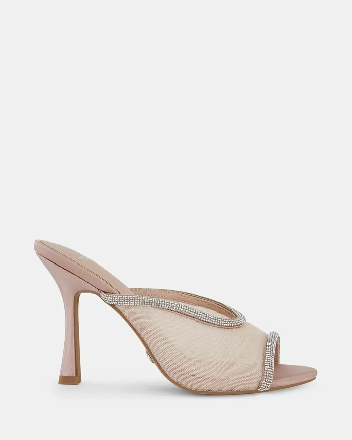 NOVO Shoes ZEMMA NUDE Open Toe Heels Women Party