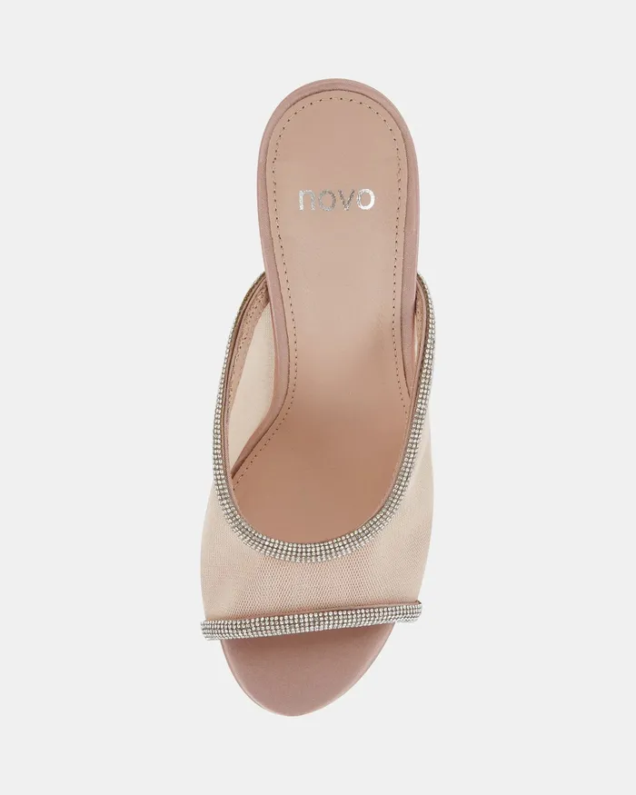 NOVO Shoes ZEMMA NUDE Open Toe Heels Women Party