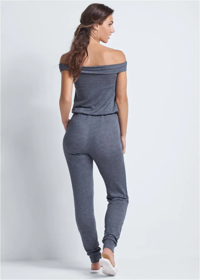 OffTheShoulder Jumpsuit Blue Women VENUS Jumpsuits