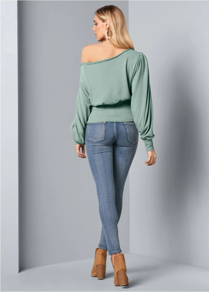 OffTheShoulder Sweatshirt Blue Surf Women VENUS Sweatshirts and Hoodies