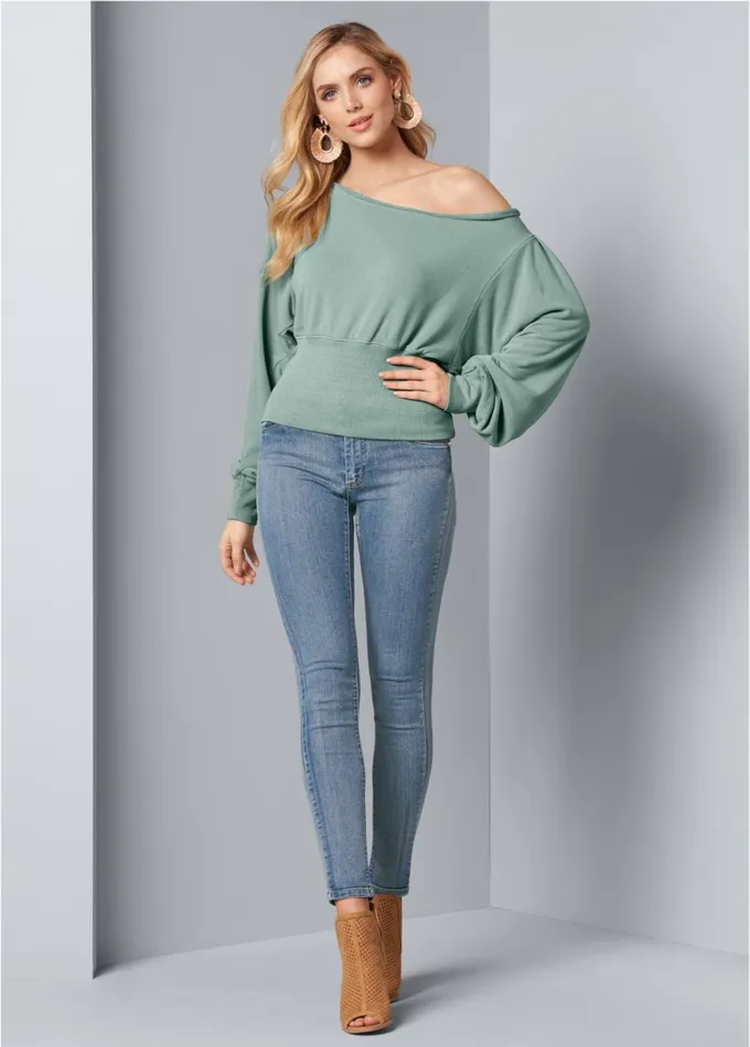 OffTheShoulder Sweatshirt Blue Surf Women VENUS Sweatshirts and Hoodies