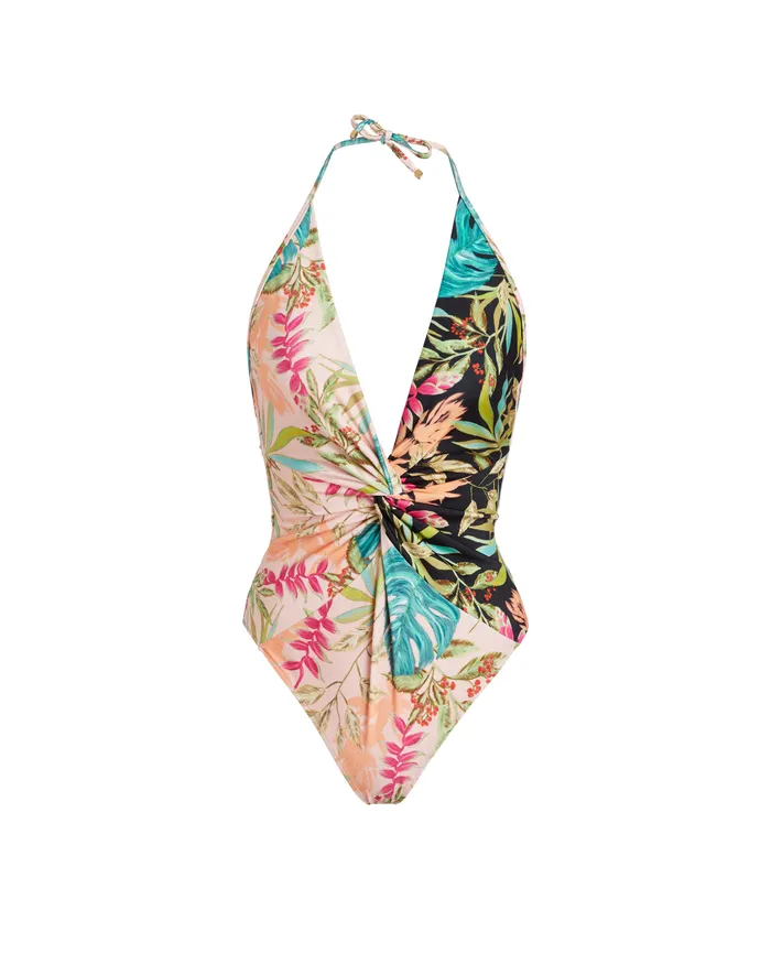 One Pieces Women PatBO TROPICALIA PLUNGE HALTERNECK SWIMSUIT FINAL SALE