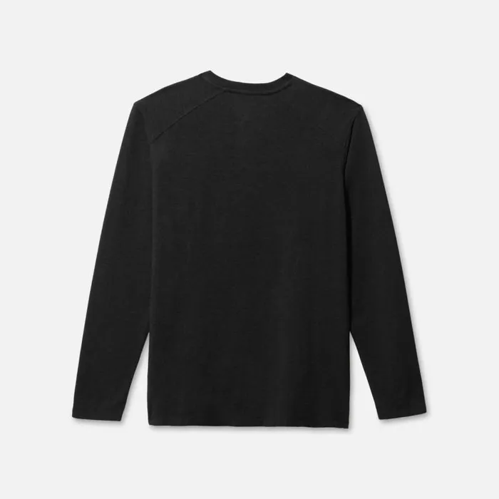 Organic Cotton Blend Long Sleeved Henley Tee Charcoal Men Kenneth Cole TShirts Polos