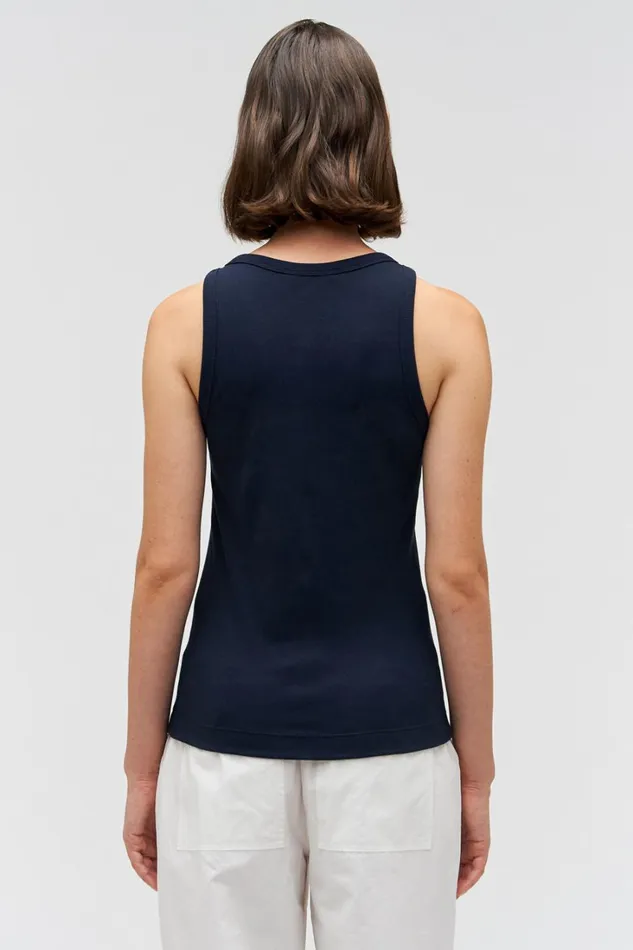 Oroton Lottie Rib Tank North Sea Women Tops Oroton Lottie Rib Tank North Sea Women Tops
