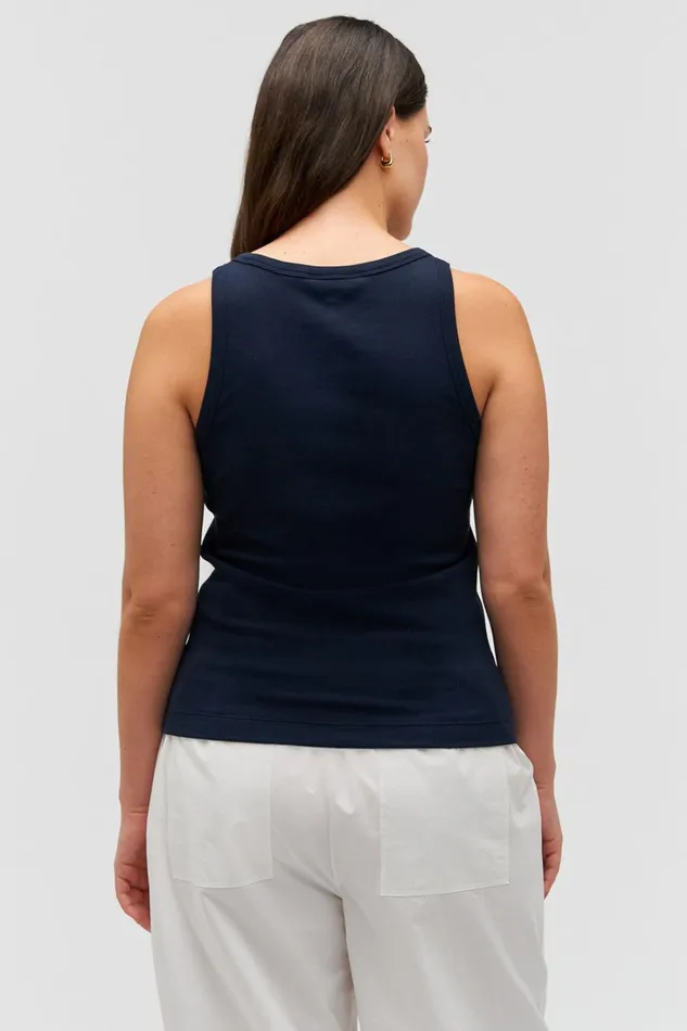 Oroton Lottie Rib Tank North Sea Women Tops Oroton Lottie Rib Tank North Sea Women Tops